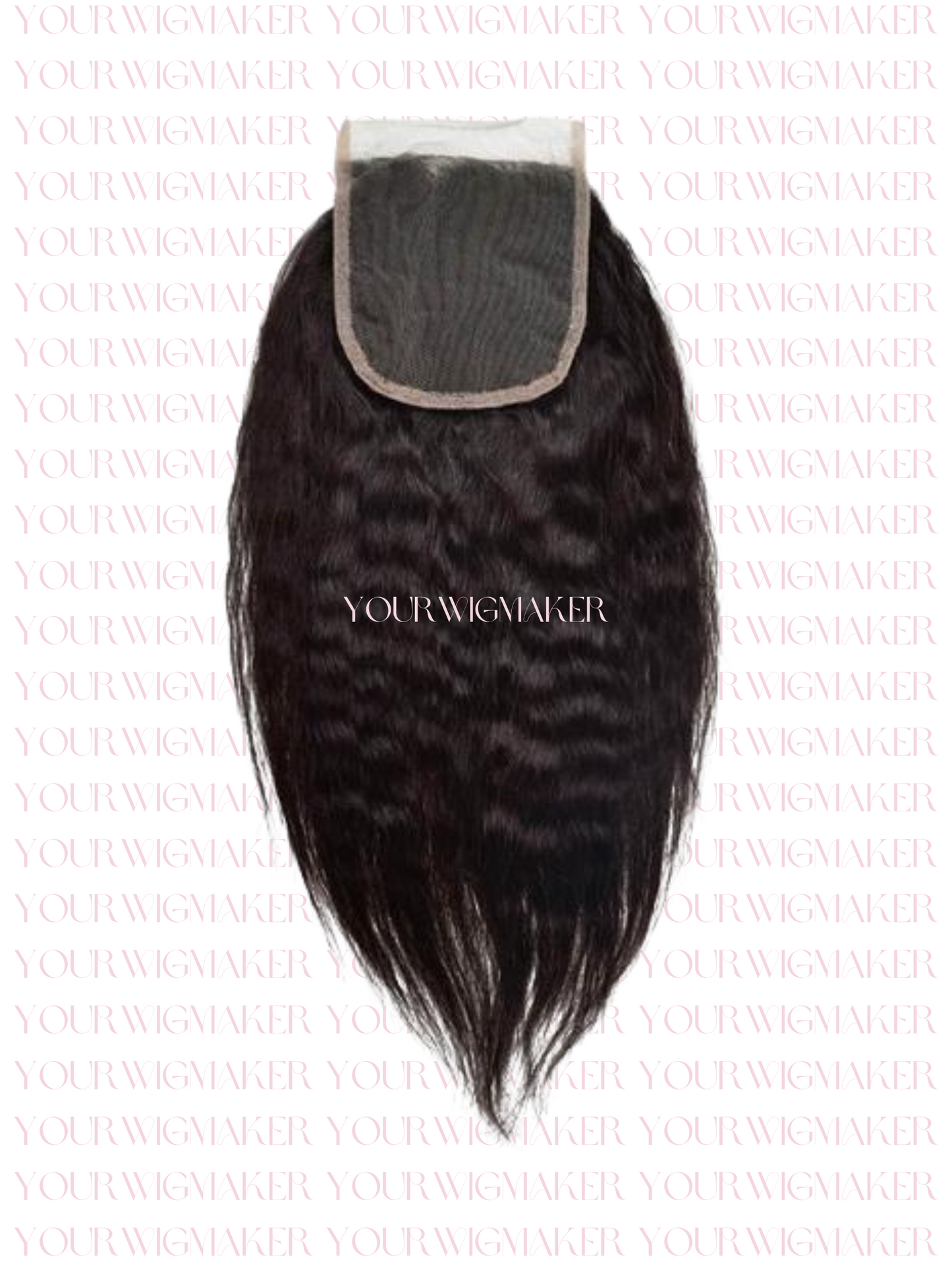 Black Kinky Straight Virgin Hair - 1 Lace