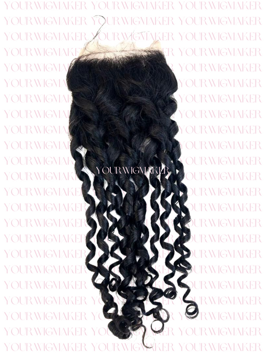 Black Burmese Curly Virgin Hair - 1 Lace