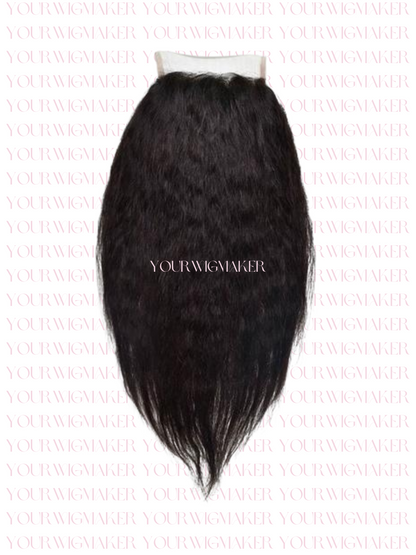 Black Kinky Straight Virgin Hair - 1 Lace