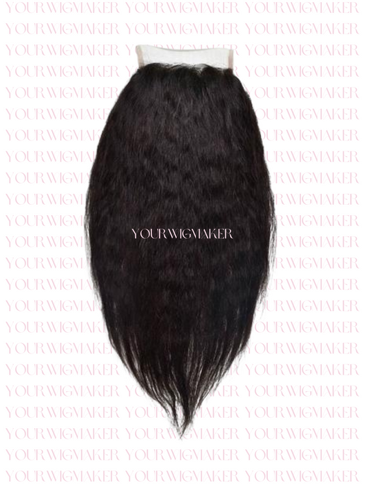Black Kinky Straight Virgin Hair - 1 Lace
