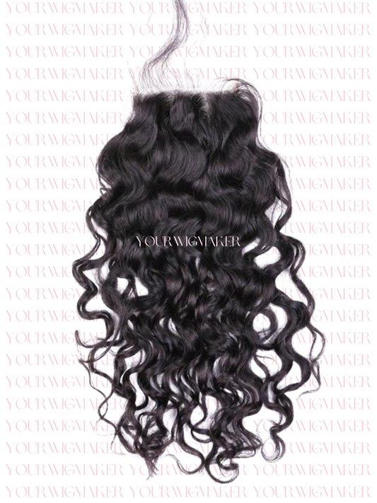 Black Natural Wave/Water Wave Virgin Hair - 1 Lace