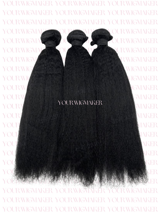 Black Kinky Straight Virgin Hair - 1 Bundle